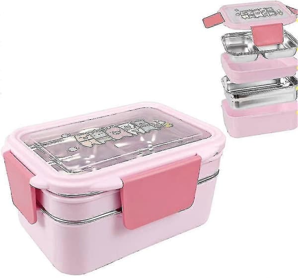 Madkasse Bento Box. To-lags Madkasse Bento Box i Rustfrit Stål Opbevaring