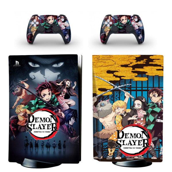 PS 5 Skin Disc Edition Anime Console och Controller Vinyldekal, slitstark, reptålig, exakt linje upp, kompatibel med Play-Station 5