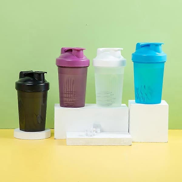 4 stk. Protein Shaker-flasker for proteinblandinger - Blå