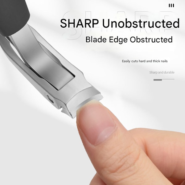 Sherum Clipmaster Pro, Ergonomisk Vinklet Negleklipper til Seniorer - WELLNGS Helt Sort Three piece set