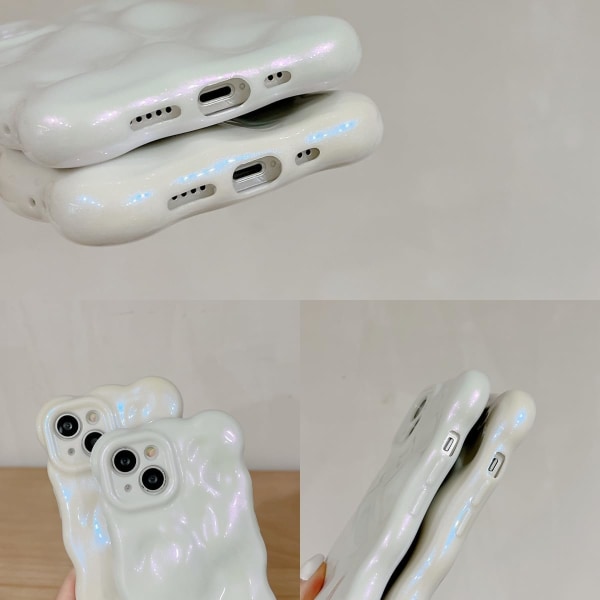 Case för iPhone 12 Pro Max, söt enfärgad lockig vågform Stötsäker TPU Bumper Phone case