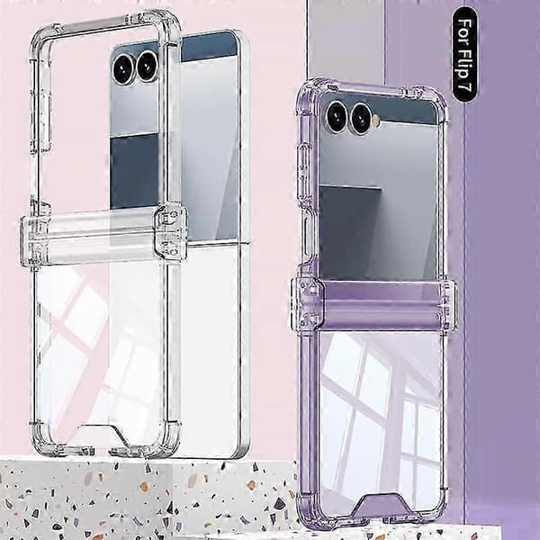 For Samsung Galaxy Z Flip7 5G Airbag Hinge Full Protection Case Shockproof Shell with Screen Protector Orange Orange