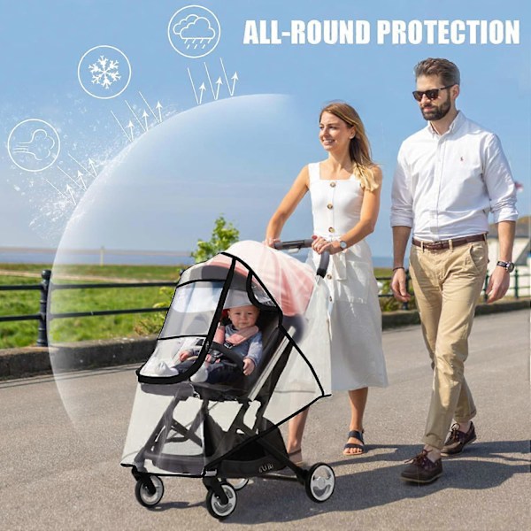Vagn Regnöverdrag, Universal Vagntillbehör, Vattentätt, Vindtätt Överdrag, Skyddar Mot Damm och Snö, Baby Reseväderöverdrag