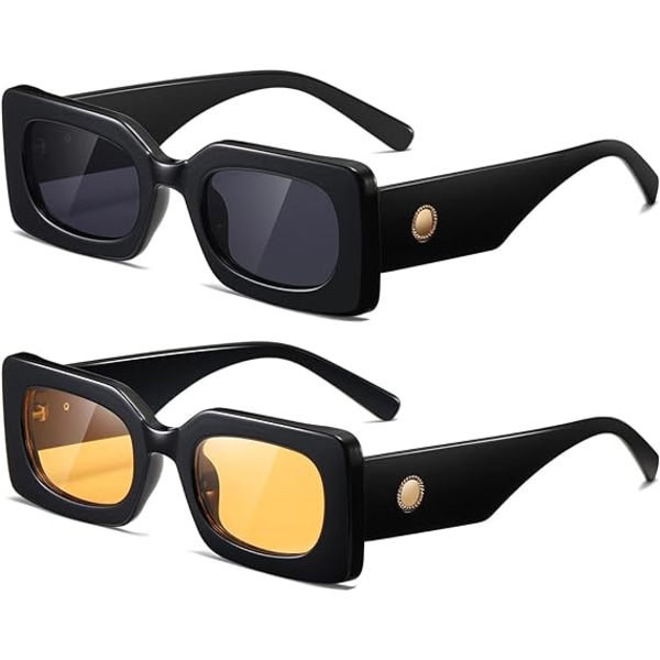 Solglasögon för kvinnor Minimalistisk Klassisk Design Mode UV400 Fyrkantiga Solglasögon Unisex TY2984 Vit M