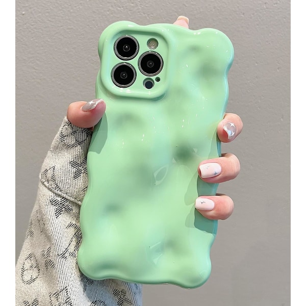 Case för iPhone 13 Pro, söt enfärgad lockig vågform Stötsäker TPU Bumper Phone case
