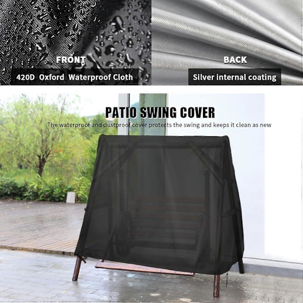 Utomhusgungaöverdrag, A-ram Patio Gungaöverdrag, Gungaöverdrag för Utomhusmöbler Verandaöverdrag Glider Hängmattaöverdrag Vattentätt 66\" L x 48.8\" B x 66\" H