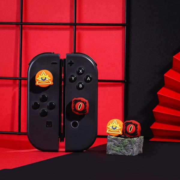 Tumgrepp för Nintendo Switch, Söta Joystick-överdrag med 3D- cover Mjukt bedårande silikon Analog 4-st Kit för Switch/OLED/Lite, EvilEyes