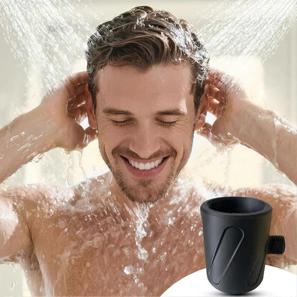 Spiral Nozzle Shower Head - for Powerful Cleaning - with Universal Thread Black