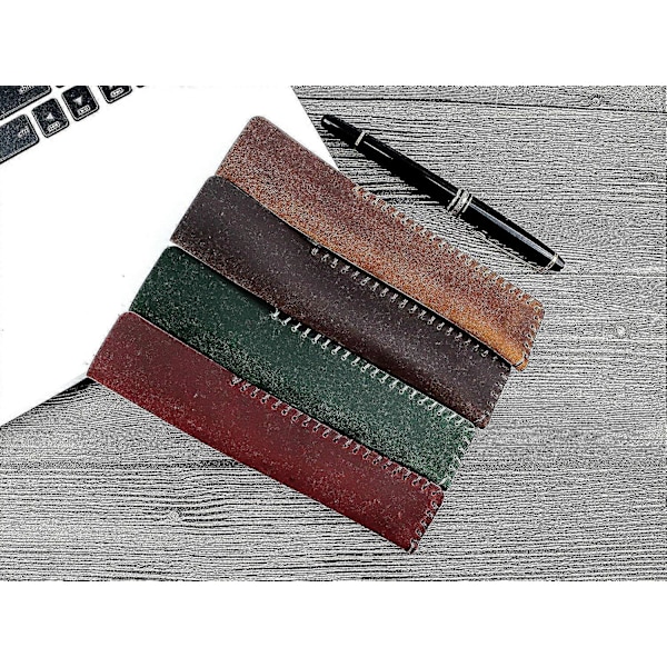 Håndlavet Ægte Læder Enkelt Pen Etui Fyldepen Ærme Holder Pose Cover Vintage (kaffe)
