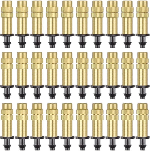 30pcs Adjustable Copper Atomizing Nozzles Drip Irrigation Sprinklers 4/7mm Atomization Micro Sprinkler Irrigation Equipment Cooling Garden Plant