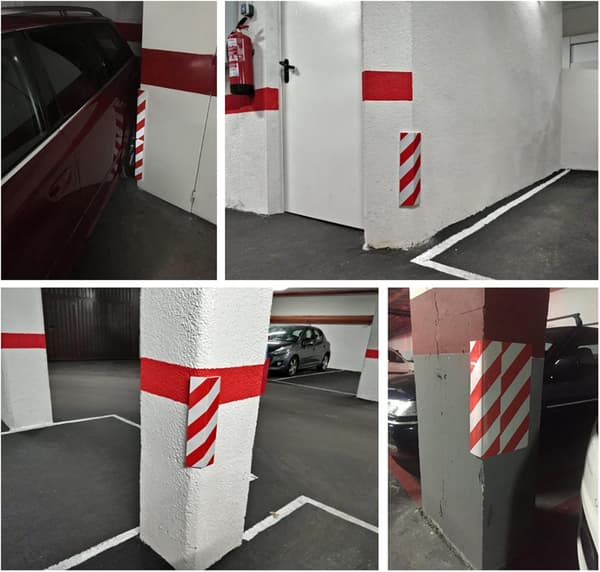 2 st Garage Vägg Hörnskydd Vit/Röd Bil Skydd F
