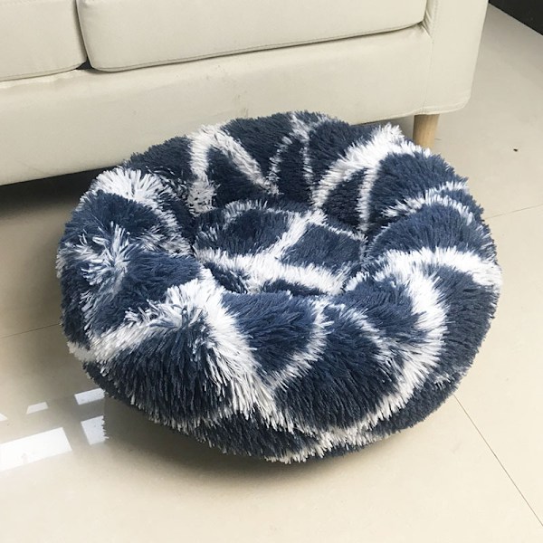 Queta Kissankorvakko, Kaunis Eläimen Vuode, Pieni Koiran Vuode Lemmikkivuode Plussi Pehmeä Pyöreä Kissan Univuode (50cm) Checkered navy blue Diameter 50 cm