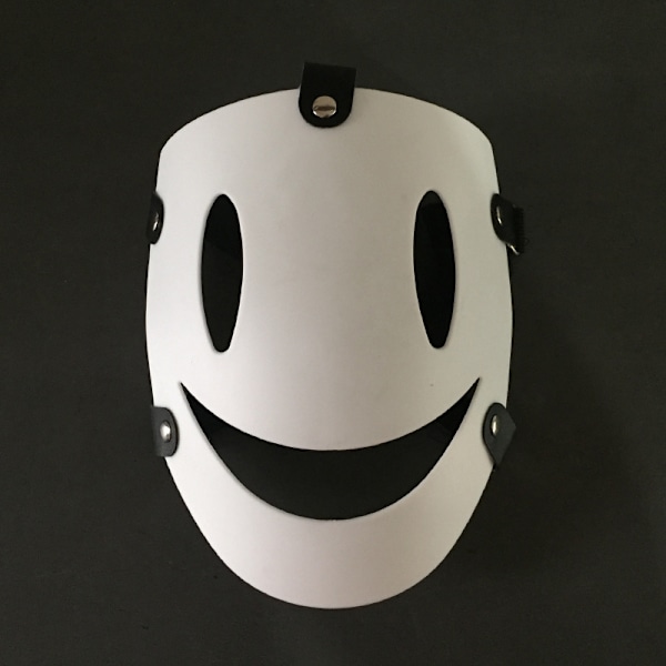 Full Face Horror Maske - Mystisk Smilende Hvit Maske Mann - Avvis Kamera System