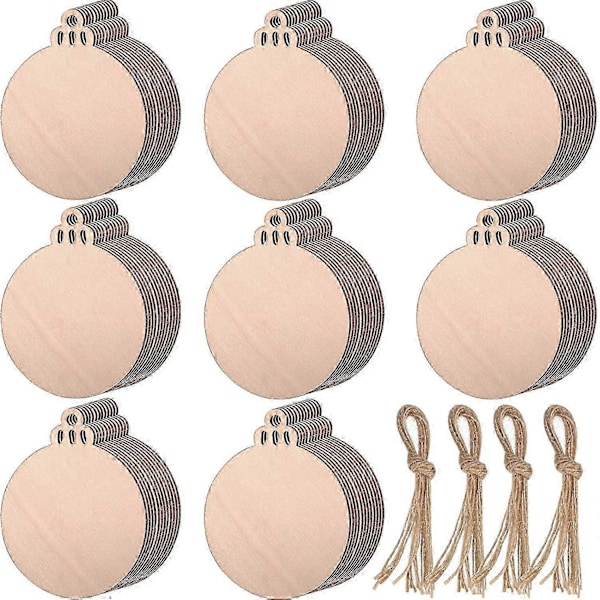 Ubehandlede Ornamenter Julepynt Trepynt Ornament Håndverk DIY Julepynt - 100 Stykker