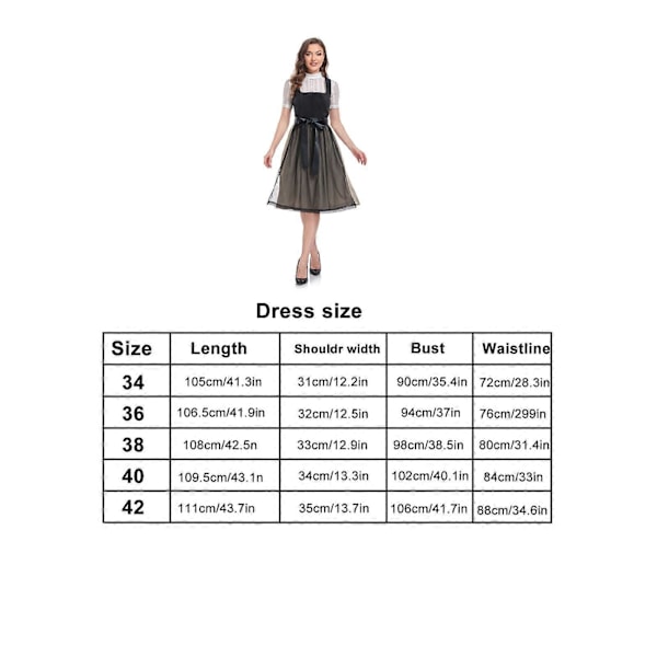 Naisten Oktoberfest-asut Dirndl-mekot 3 kpl Saksalaiset Oktoberfest-mekot Baijerilainen asu, 100% uusi 42