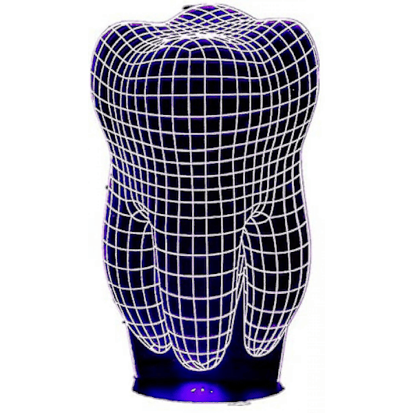 Tandform 3D Illusion LED Bordlampe Natlampe Nyhedsdesign Farverig Bord Touch Lampe Gave Til Tandlæge
