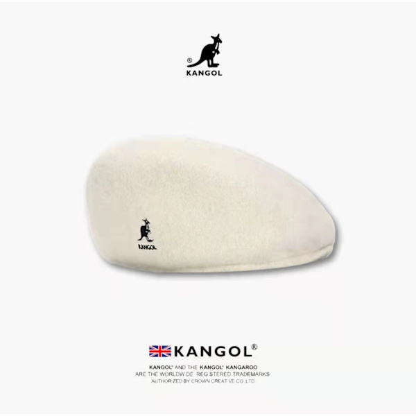 Kangol 504 Flat Cap Mænd Kvinder Casual Berets Hat Vinter Newsboy Caps Til Mænd Kvinder vit-svart S（54-56cm）