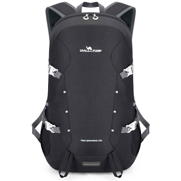 Multifunktionell utomhusryggsäck, resväska med stor kapacitet, vattentät bergsklättringsryggsäck unisex svart 35L