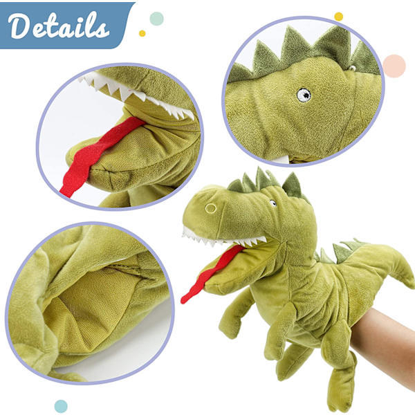 Soft Dinosaur Hand Puppet T-Rex with Opening Movable Mouth for