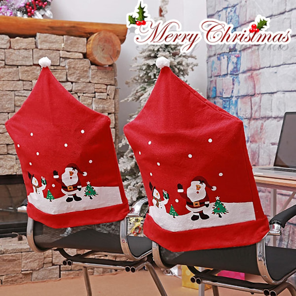 6 stycken julstolsöverdrag, julmiddagsstolsöverdrag, tomteluvor stolsöverdrag Xams stolskydd