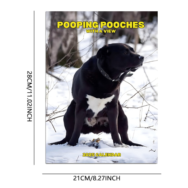 2025 Pooping Dogs A4 Væghængt Kalender