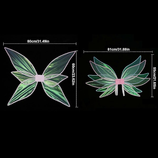 Glitteri Keijun Siivet Hyönteisaiheiset Roolileikkipuvut Prinsessa Esiintymissiivet green
