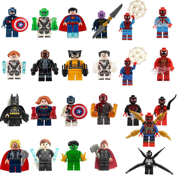 Julkalender 2024 Marvel Superhjältar Byggklossar Figurer Leksaker