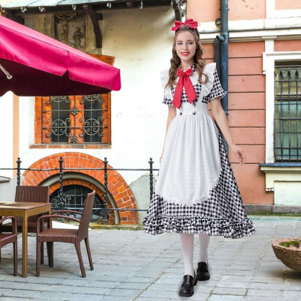 Uusi naisten anime cosplay ranskalainen essumekko Halloween-meikki cosplay-asu Light pink L