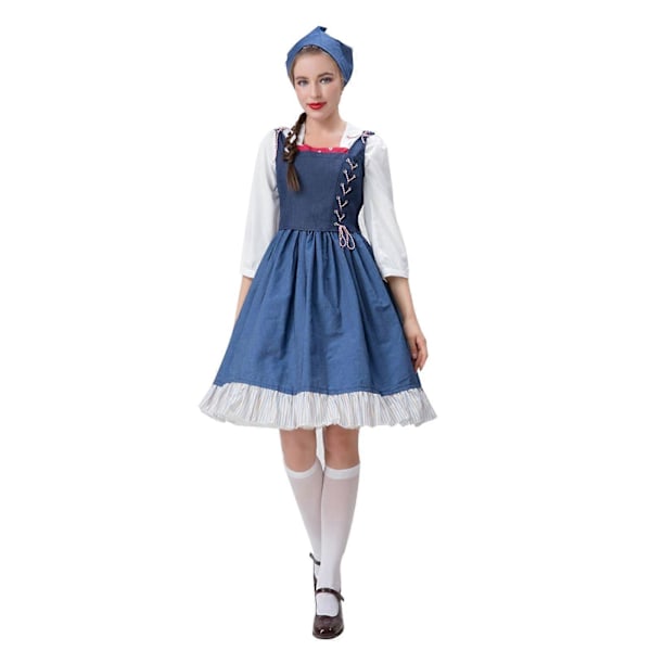 Kostym Manor Maid Kostym Maid Lång Klänning för Oktoberfest Traditionella Kostymer 2XL