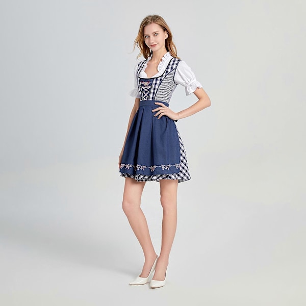 Naisten saksalainen dirndl-mekko baijerilaiset Oktoberfest-asut Halloween-olutpiika-asut 42