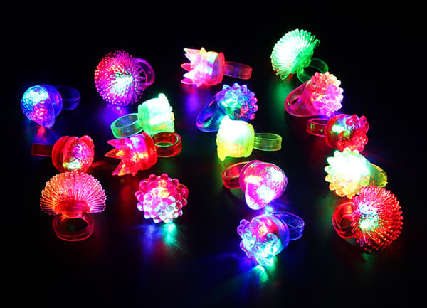 24-pack LED Diamond Light Up Rings, Flashing LED Rings (Random Style)