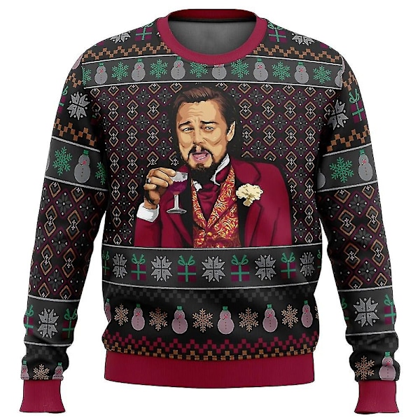 Lattermild Leo Dicaprio Meme Stygg Julegenser Gave Julenissen Pullover Menn 3d Genser Og Topp 4XL