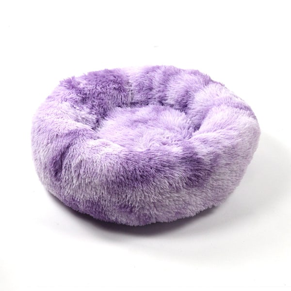 Queta Katteseng, Smuk Dyreseng, Lille Hundebed Kæledyrseng Blød Rund Kattesoveseng (50cm) tie dye purple Diameter 50 cm