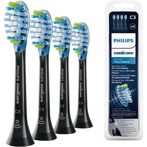 4 Replacement Brush Heads Compatible with Philips Sonicare, Packaging May Vary, Black, W2 Black W2 Black W2