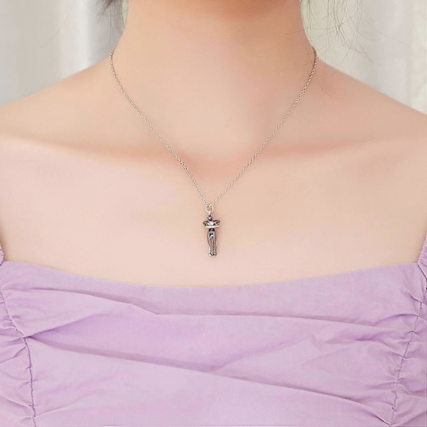 Par Halsband Gåvor för Pojkvän Flickvän, Kärleksfull Kram Halsband Hängsmycke Man Fru Gåva till Födelsedag Jul Alla hjärtans dag Svart