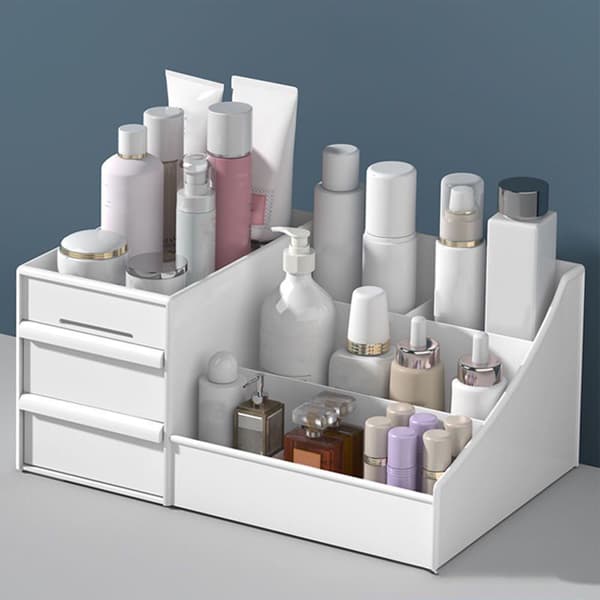 Large Makeup Storage with Drawers for Dressing Table Cosmetic Storage White