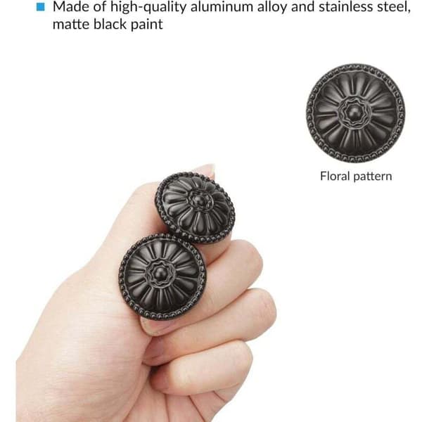 16 Pcs Black Door Knobs Kitchen Cabinet Handles Furniture Knobs with Screws for Dresser Cabinet Kitchen