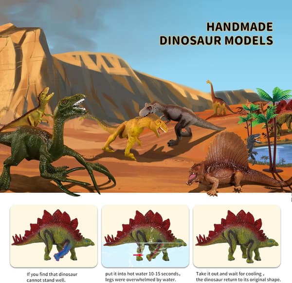 Dinosaurieleksaker för barn 3-5 år med aktivitetsmatta & träd, pedagogiska