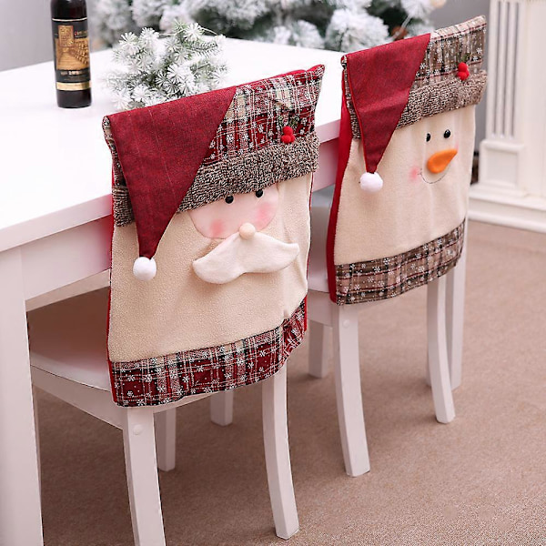 Julstolsöverdrag, 2-pack Tomte Stolsöverdrag Julstolsöverdrag Julstolsöverdrag för Juldekoration Middag