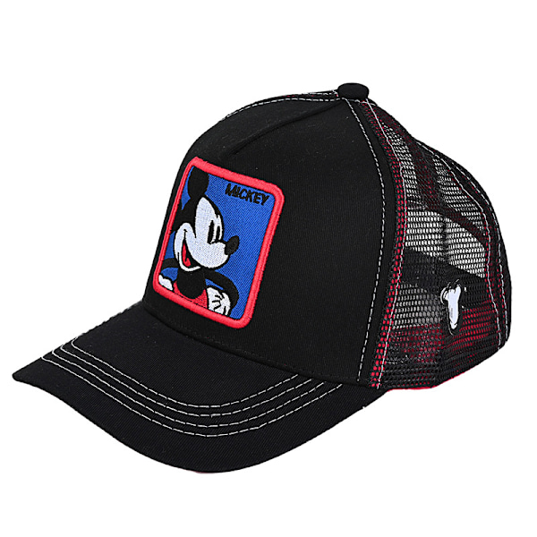 Miesten ja naisten Mickey Mouse -verkkolippis Unisex Snapback kesäaurinkolippa D svart röd