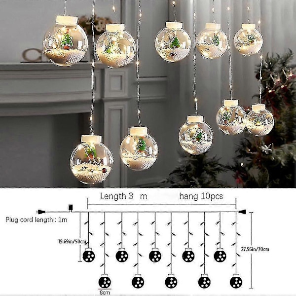 Jul LED Julemand Snemand Gardin Lysstreng Ønskekugler Lamper Soveværelse Festdekorationer Til Terrasse Hotel Og Have stil 2