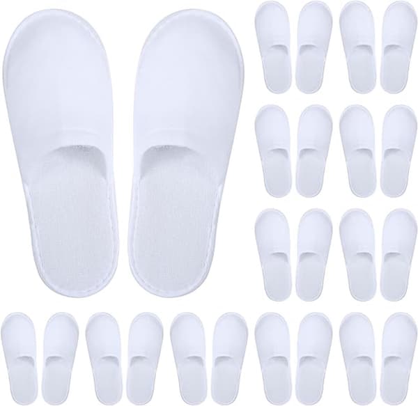 12-pack - Gästtofflor - Rese tofflor - Halkfria - One Size Fits All - Vit