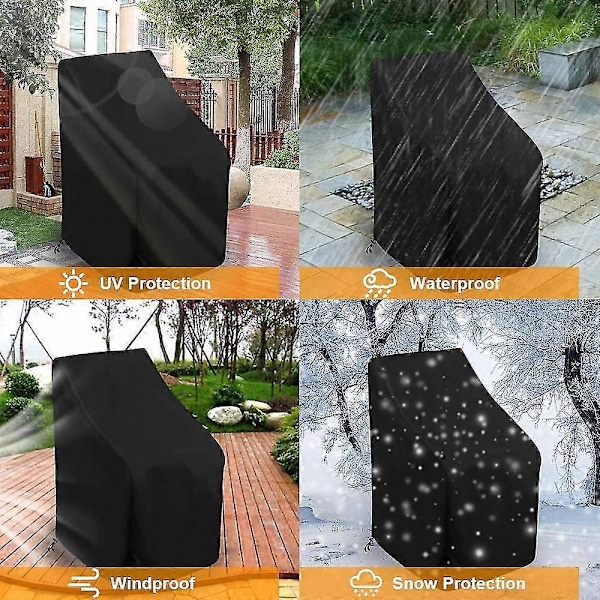 SZTXJ Utomhus möbelöverdrag för stapelbara stolar, väderskydd 65*65*120/80cm 420D