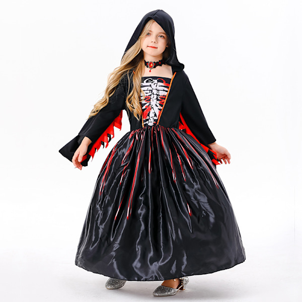 Halloween Kids Cos Witch Costumes Girls Halloween Cosplay Party Black Scary Costumes