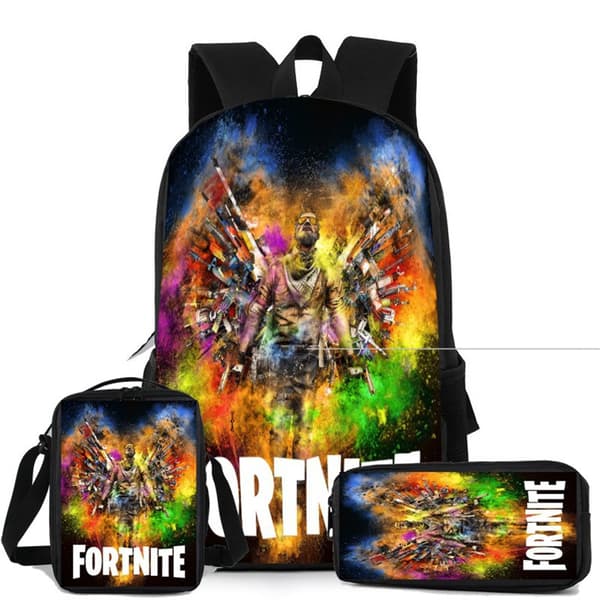 2026 Fortnite Student School Bag Fortnite Three-piece Backpack Lunch Bag Pencil Case Backpack 12 12 pencil case