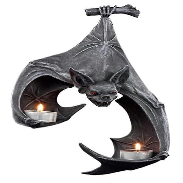 Halloween-formad ljusstake i resin för hängande trädgård, skulpturer, hantverk, ljusstake för Pa