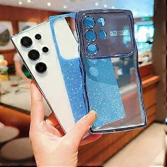 Case for Samsung Galaxy S25 Ultra Electroplated Curly Frame TPU Glitter Phone Case Large Window (Style E)