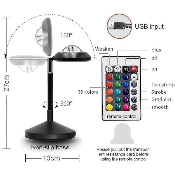 Sunset Lampe, Sunset Lampe Projektion, 17 Farver Sunset Regnbue Lampe Justerbar Rgb Lysstyrke, 180 rotation, usb Opladning Sunset Projektor Lampe Lys Til S