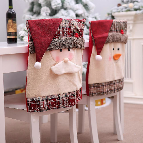 Julstolsöverdrag, 2-pack Tomte Stolsöverdrag Julstolsöverdrag Julstolsöverdrag för Juldekoration Middag