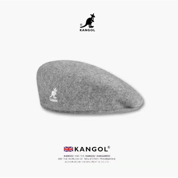 Kangol 504 Flat Cap Mænd Kvinder Casual Berets Hat Vinter Newsboy Caps Til Mænd Kvinder gråvit S（54-56cm）